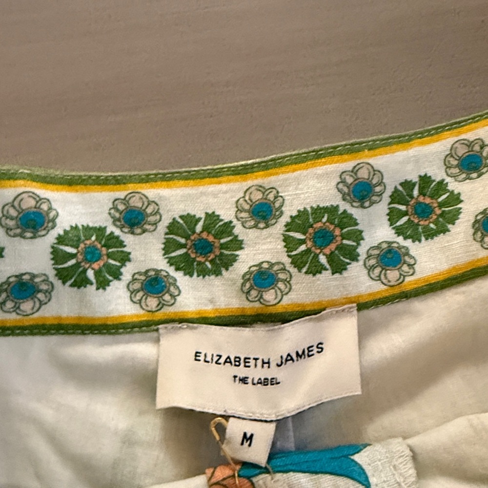 Elizabeth James High Waist Floral Shorts - Blue and Green - Picture 4 of 7